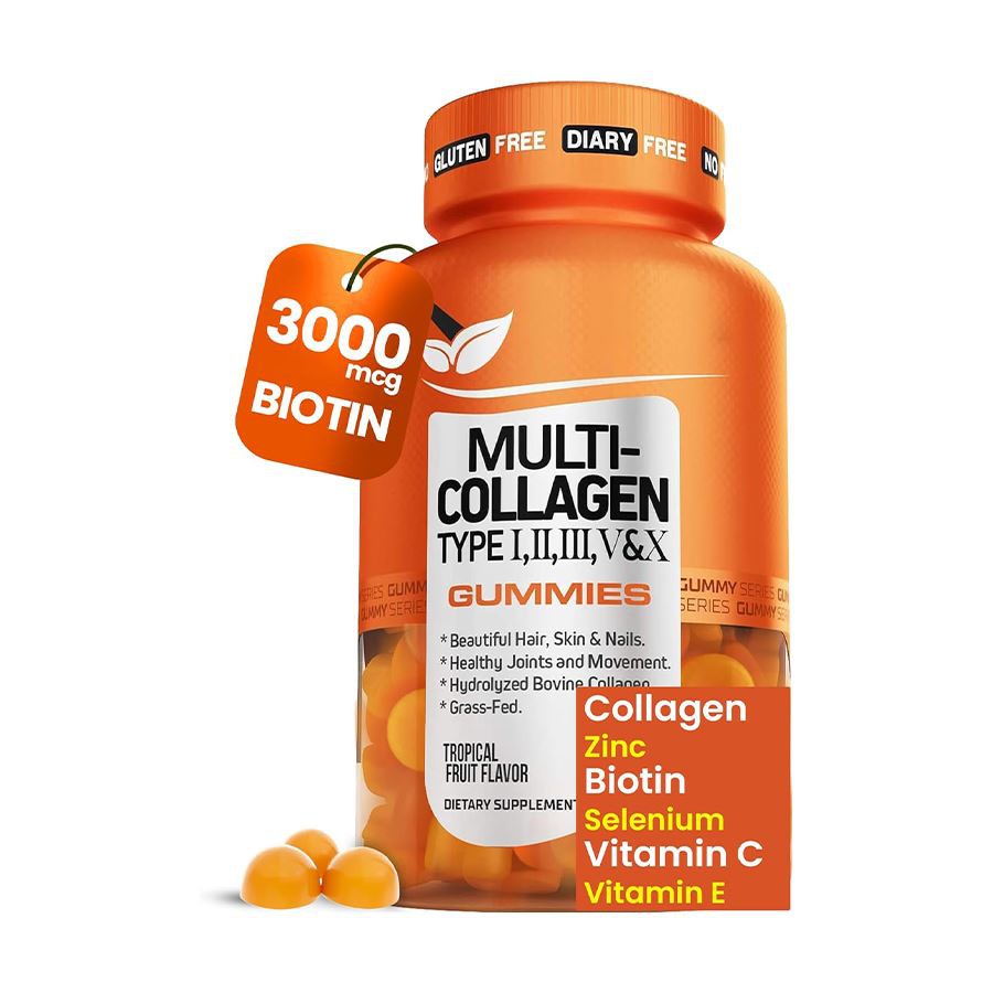Multi-Collagen Type I, II, III, V, X Gummies klinisk bevist skønhedsfugerstøtte